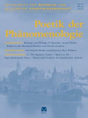 cover image of Zeitschrift für Ästhetik und Allgemeine Kunstwissenschaft